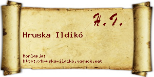 Hruska Ildikó névjegykártya